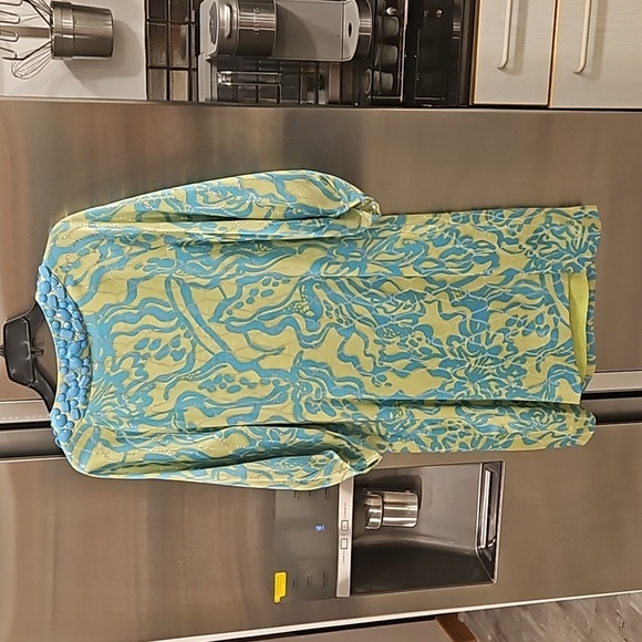 💕LILLY PULITZER💕 Alice Dress ~ Lurex Shine Lush Green Wild Orchid Print 10 - Picture 5 of 12